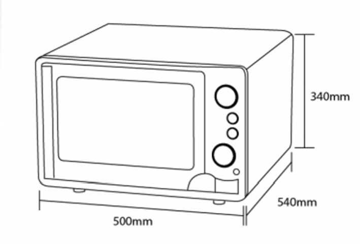 Medidas do forno elétrico Nardelli Calábria 45 litros - dimensões detalhadas