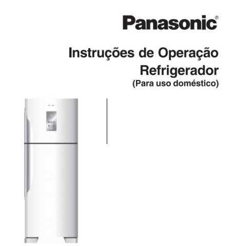 Manual de operação da geladeira Panasonic