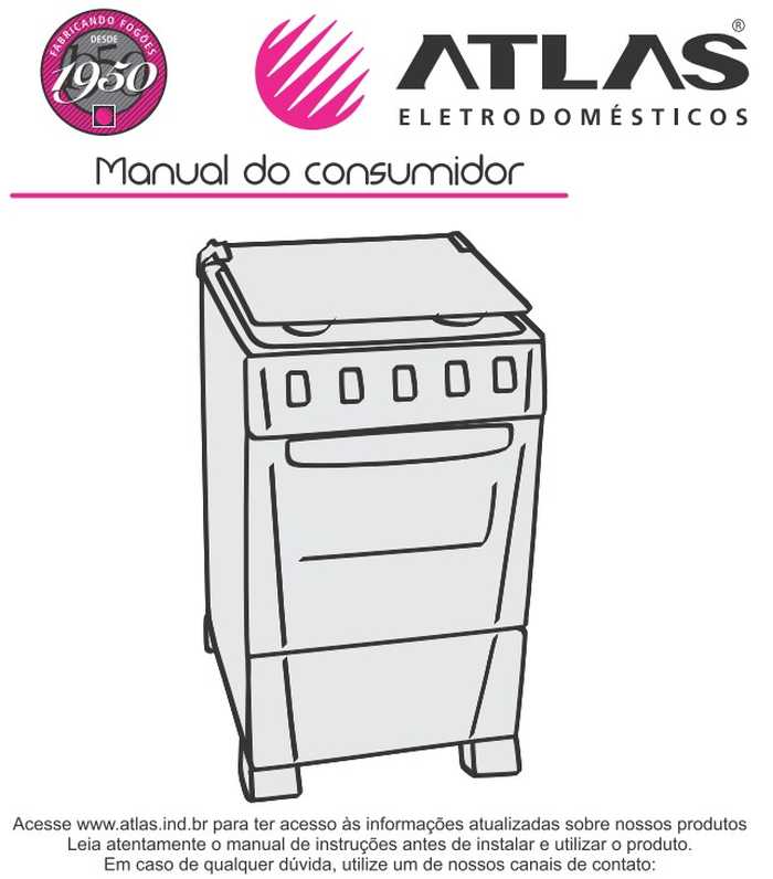 Manual do fogão de piso Atlas Mônaco Inox 5 bocas