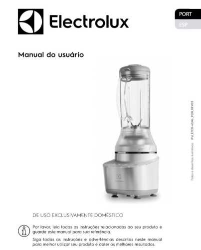 Liquidificador Electrolux - capa manual
