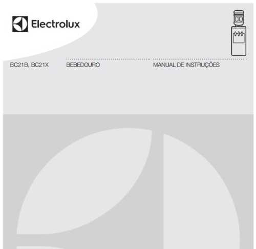 Bebedouro de água Electrolux - capa manual