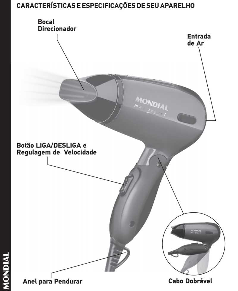 Secadora de cabelos Mondial SC-10 - conhecendo produto