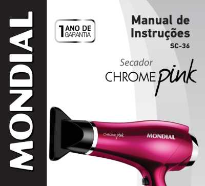 Secador de cabelos Mondial - capa manual
