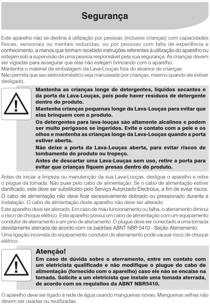 Lava louças Electrolux - Instruções de segurança - 1