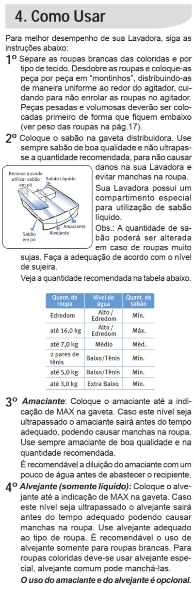 Lavadora de roupas Electrolux LDD16 - como usar 1