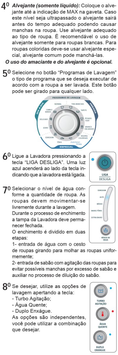 Lavadora de roupas Electrolux LP12Q - como usar 2
