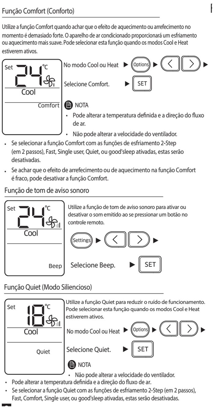 Ar condicionado split Samsung Digital Inverter AR**MVSP*** - como usar 5