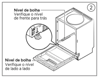 Lava louças Midea - DWA14P - como instalar - nivelamento do produto