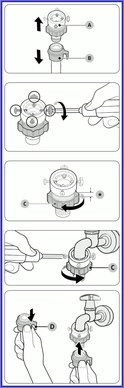Lava e seca Samsung WD11A4453BW - como instalar - conectando a uma torneira não roscada