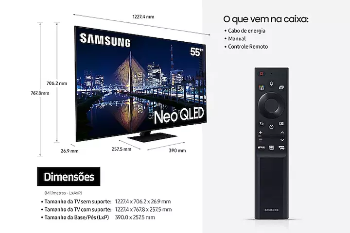 Ficha técnica do Smart TV Samsung 55QN85A