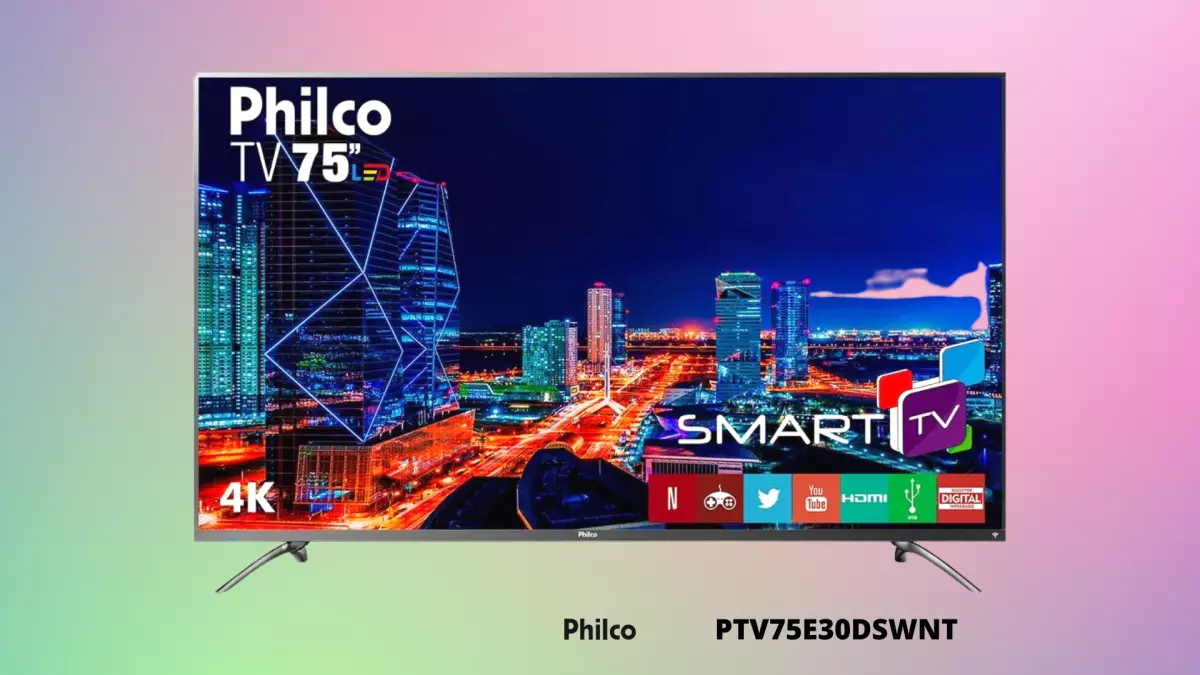 Ficha técnica do Smart TV Philco 75 pol. 4k LED, Netflix - PTV75E30DSWNT