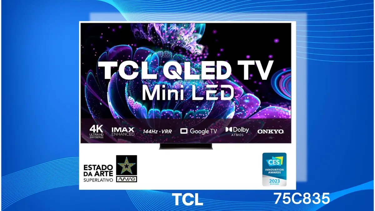 Ficha técnica do Smart TV TCL 75 pol, QLED 4K Ultra HD, Mini LED Google TV - 65C835