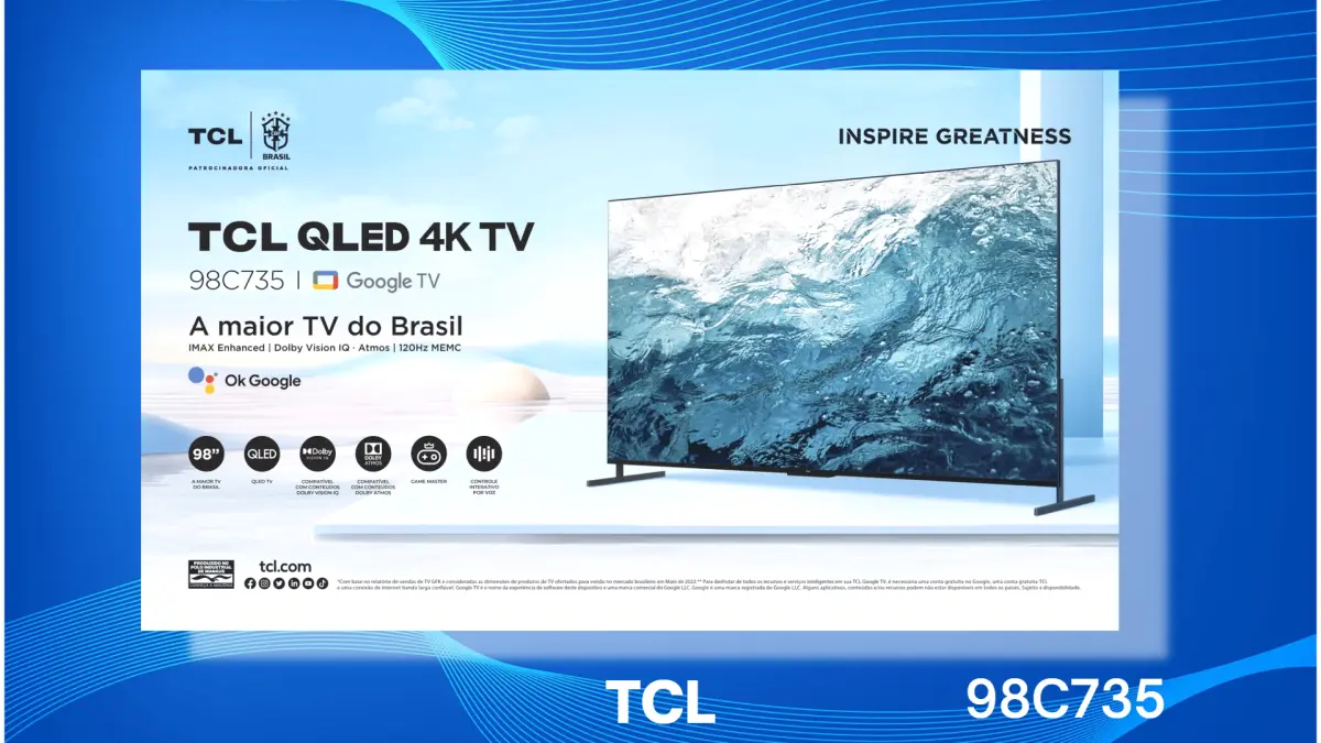 Smart TV TCL 98 pol, QLED 4K Ultra HD, Google TV - 98C735
