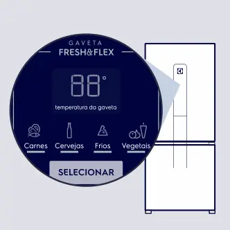 Geladeira Electrolux 488 litros Botton Freezer, Inverter com Fresh&Flex, cor Inox - IB55S - Fresh-Flex