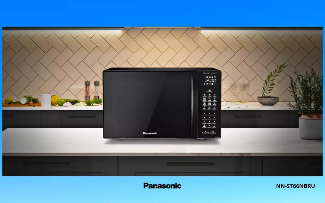 Microondas Panasonic 34 litros com acabamento Black Glass - NN-ST66LBRU