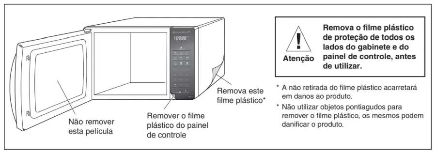 Microondas Panasonic 27 litros com Dupla Refeição, preto - NN-ST55MBRU - Instalação